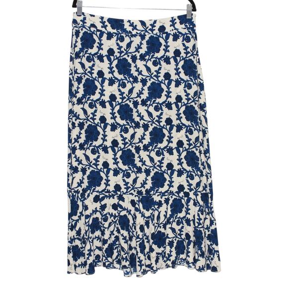 MUDO Collection Blue & White Floral Midi Skirt Size XL - Picture 3 of 7